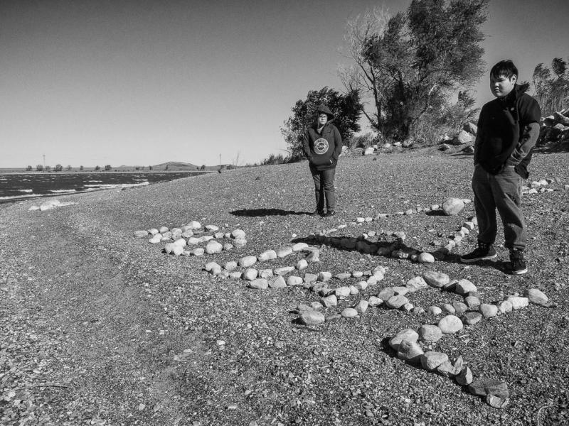 "No DAPL" Sign at Lake Oahe: What’s Our Future? Standing Rock Reservation, South Dakota, 2016 by Sue Reynolds