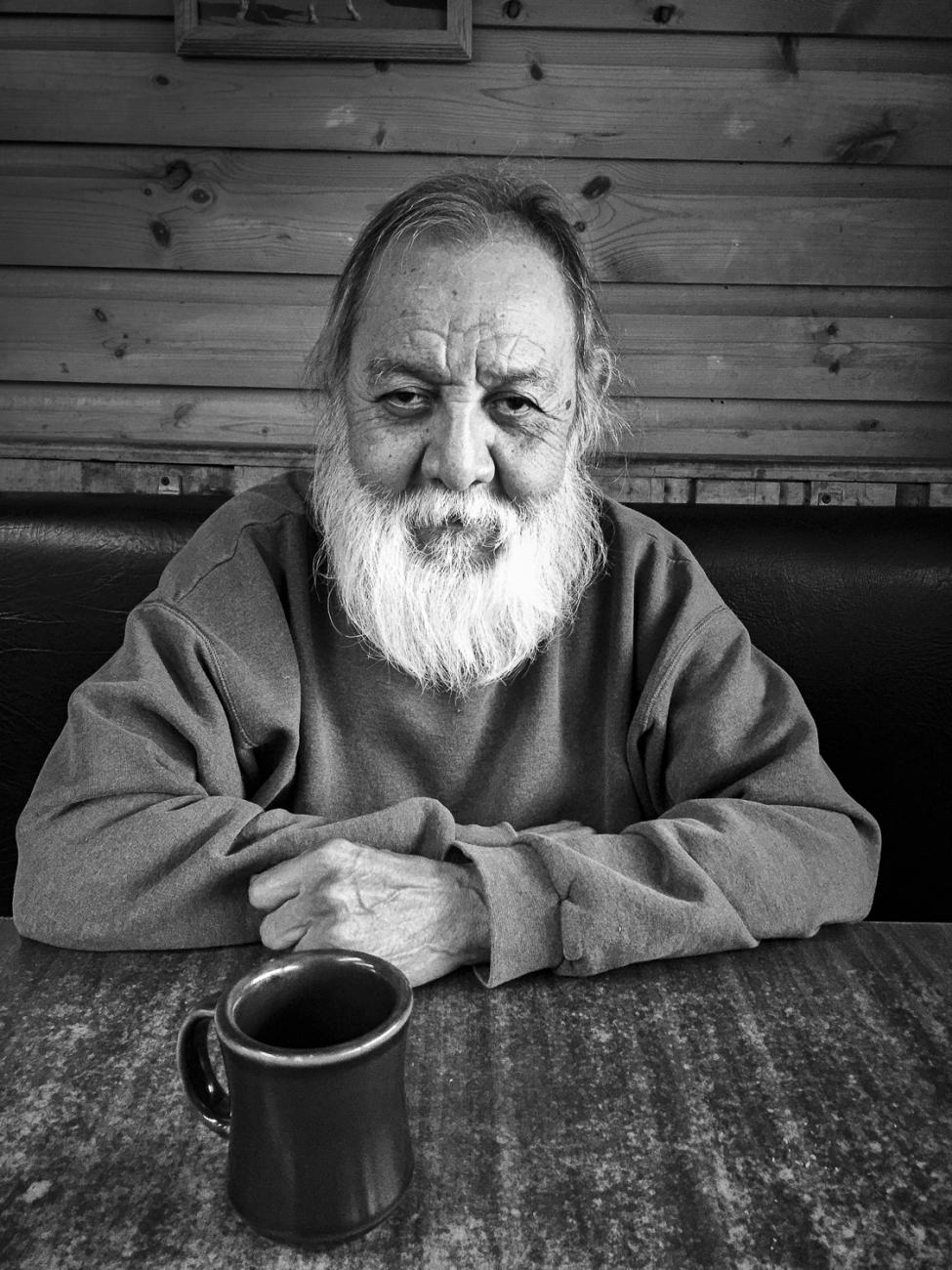 Victor Charlo at His Favorite Cafe, Flathead Reservation, Montana 2015 by Sue Reynolds