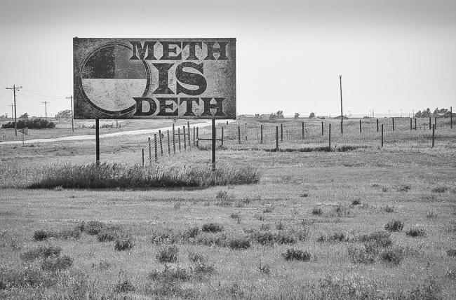 Meth is Deth Sign on Lower Brule Reservation, South Dakota, 2009 by Sue Reynolds